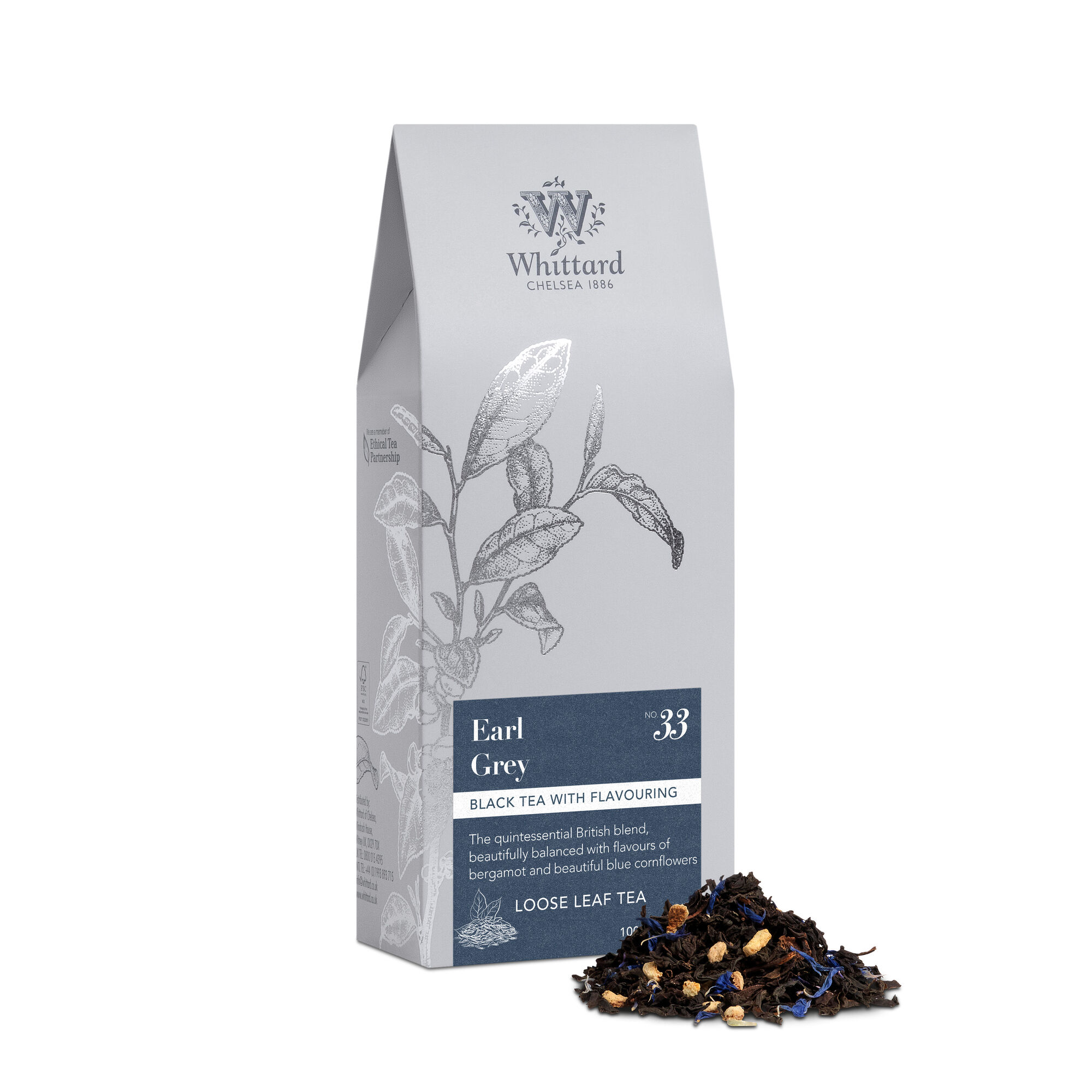 WC SILVER POUCH EARL GREY 100G
