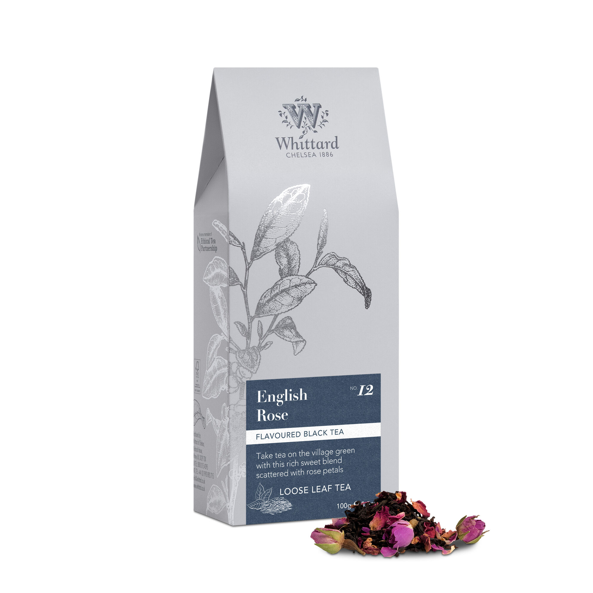 WC SILVER POUCH ENG ROSE 100G