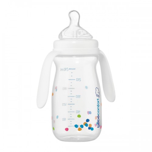 BEBE CONFORT PREMIUM NATURAL COMFORT BABY BOTTLE FAST FLOW 240ML WITH HANDLES